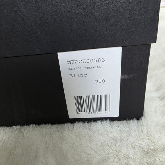 Maje White Leather Chunky Platform Lug Sole Loafers Clover Detail EU 38 / US 7.5 - Picture 13 of 14